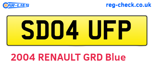 SD04UFP are the vehicle registration plates.