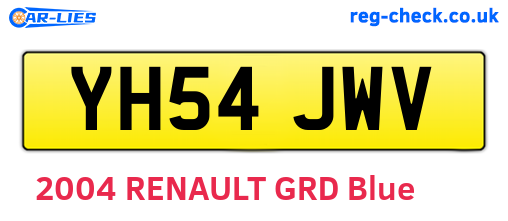 YH54JWV are the vehicle registration plates.