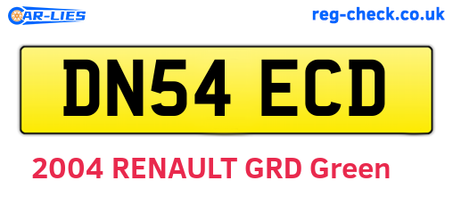 DN54ECD are the vehicle registration plates.