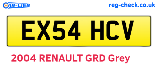 EX54HCV are the vehicle registration plates.