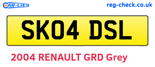 SK04DSL are the vehicle registration plates.