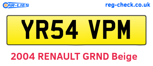 YR54VPM are the vehicle registration plates.