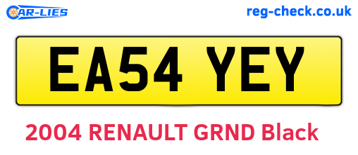 EA54YEY are the vehicle registration plates.