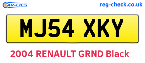 MJ54XKY are the vehicle registration plates.