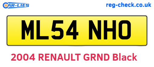 ML54NHO are the vehicle registration plates.