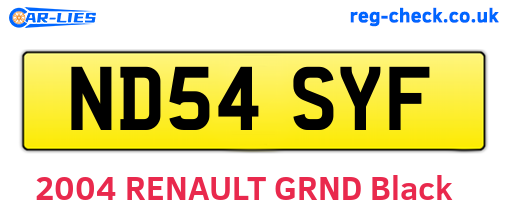 ND54SYF are the vehicle registration plates.