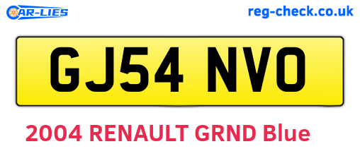 GJ54NVO are the vehicle registration plates.
