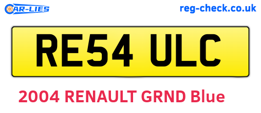 RE54ULC are the vehicle registration plates.