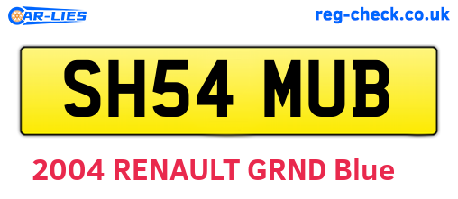 SH54MUB are the vehicle registration plates.
