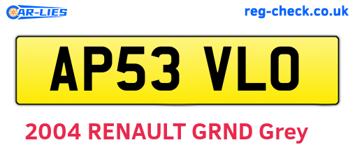 AP53VLO are the vehicle registration plates.