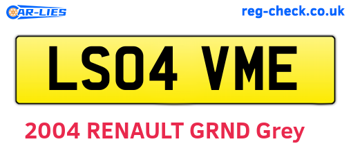 LS04VME are the vehicle registration plates.