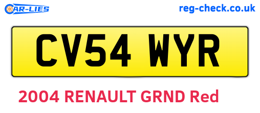 CV54WYR are the vehicle registration plates.