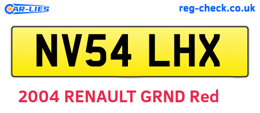 NV54LHX are the vehicle registration plates.