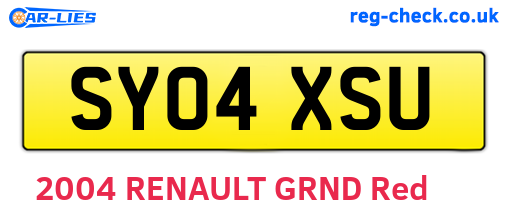 SY04XSU are the vehicle registration plates.