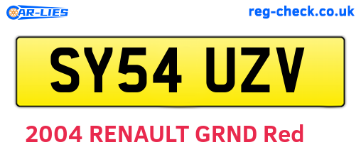 SY54UZV are the vehicle registration plates.
