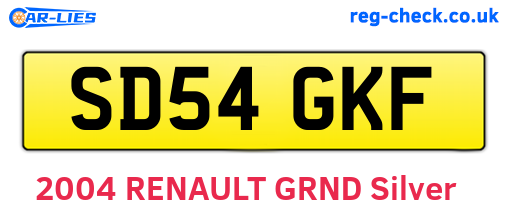 SD54GKF are the vehicle registration plates.