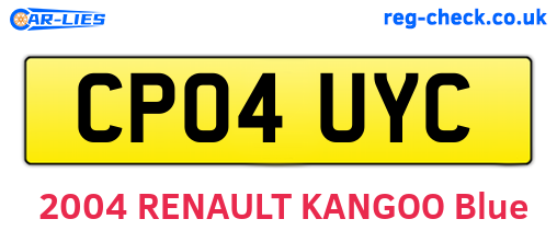 CP04UYC are the vehicle registration plates.