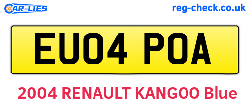 EU04POA are the vehicle registration plates.