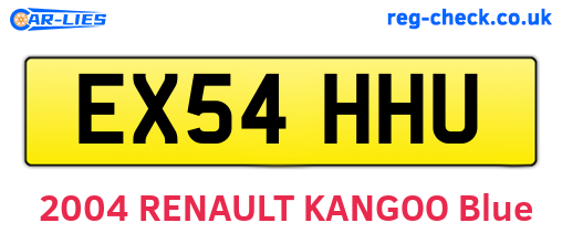 EX54HHU are the vehicle registration plates.