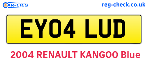 EY04LUD are the vehicle registration plates.