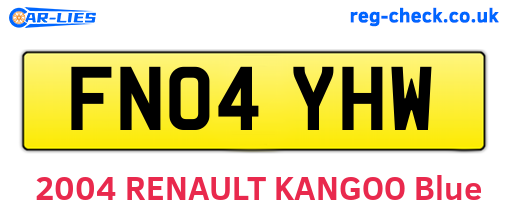 FN04YHW are the vehicle registration plates.