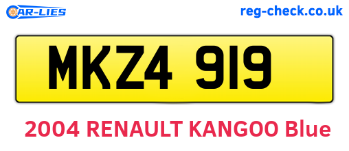 MKZ4919 are the vehicle registration plates.