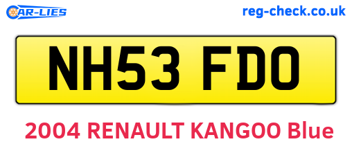NH53FDO are the vehicle registration plates.