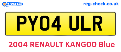 PY04ULR are the vehicle registration plates.