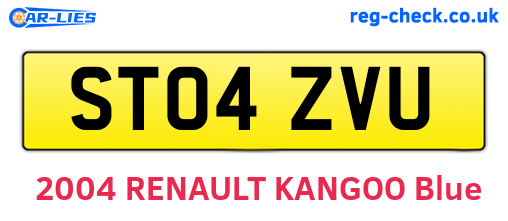 ST04ZVU are the vehicle registration plates.