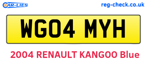 WG04MYH are the vehicle registration plates.