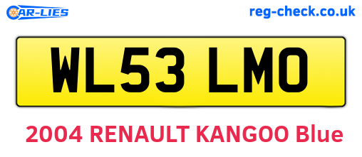 WL53LMO are the vehicle registration plates.