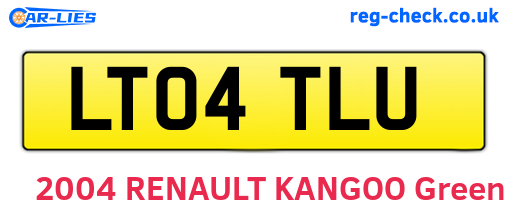 LT04TLU are the vehicle registration plates.