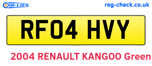 RF04HVY are the vehicle registration plates.