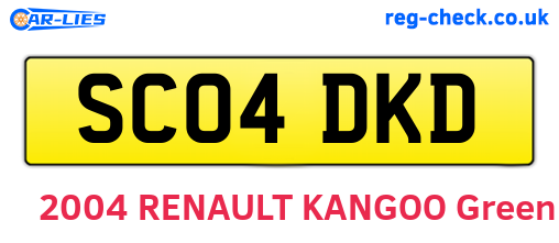 SC04DKD are the vehicle registration plates.