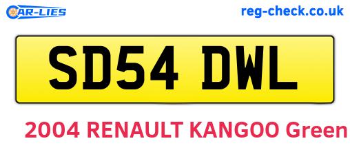 SD54DWL are the vehicle registration plates.