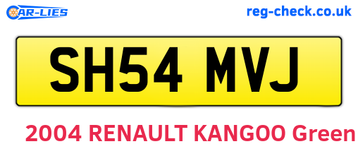SH54MVJ are the vehicle registration plates.