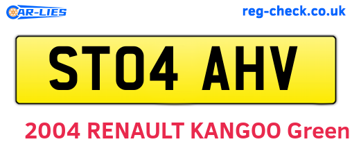 ST04AHV are the vehicle registration plates.