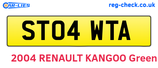 ST04WTA are the vehicle registration plates.
