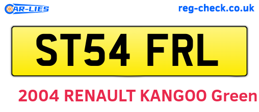 ST54FRL are the vehicle registration plates.