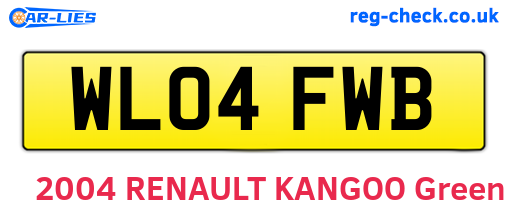 WL04FWB are the vehicle registration plates.