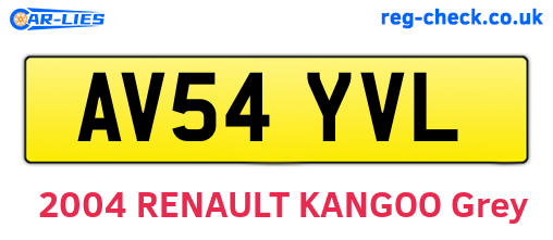 AV54YVL are the vehicle registration plates.