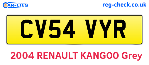 CV54VYR are the vehicle registration plates.