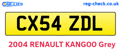 CX54ZDL are the vehicle registration plates.