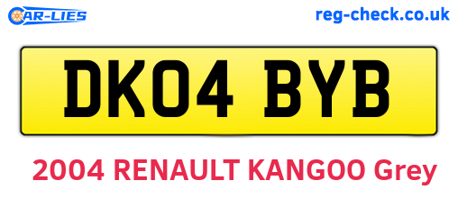 DK04BYB are the vehicle registration plates.
