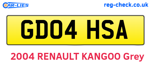 GD04HSA are the vehicle registration plates.