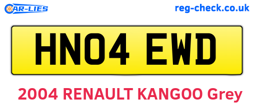 HN04EWD are the vehicle registration plates.