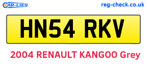 HN54RKV are the vehicle registration plates.