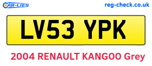 LV53YPK are the vehicle registration plates.
