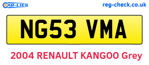 NG53VMA are the vehicle registration plates.