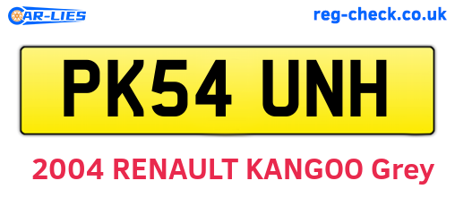 PK54UNH are the vehicle registration plates.
